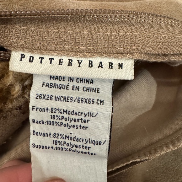 Pottery Barn Brown ombré faux fur pillow cases set of two 26x26 inches. - Picture 3 of 3